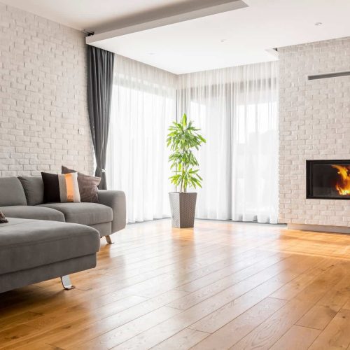 Living room with wood flooring